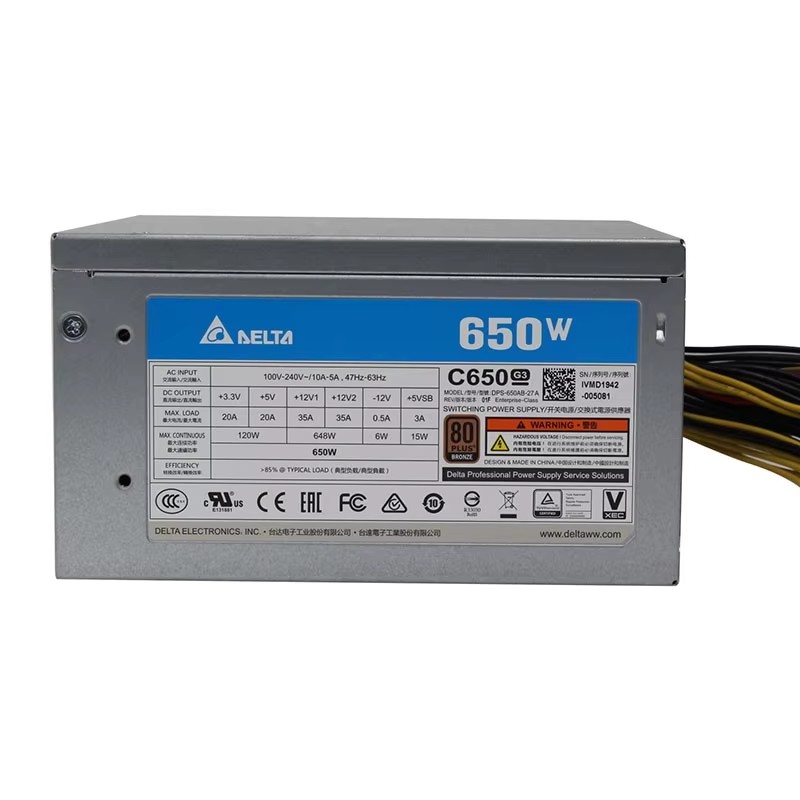 Power Supply 650W - Nouvelle alimentation Delta C650 DPS-650AB-27A authentique